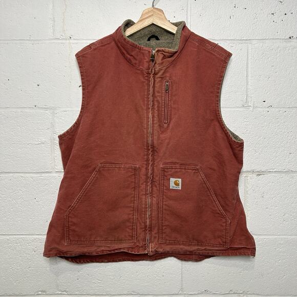 Vintage Y2K Carhartt Sherpa-Lined Vest “Rose Pink” WV001 VRS - Picture 1 of 6